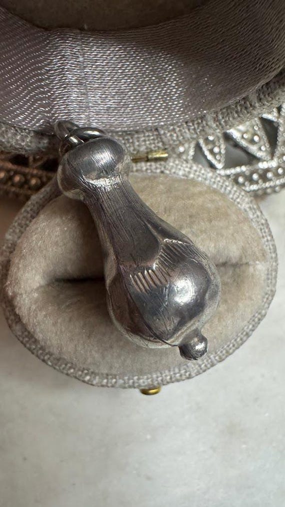Vintage Silver Antique Acorn Charm Pendant