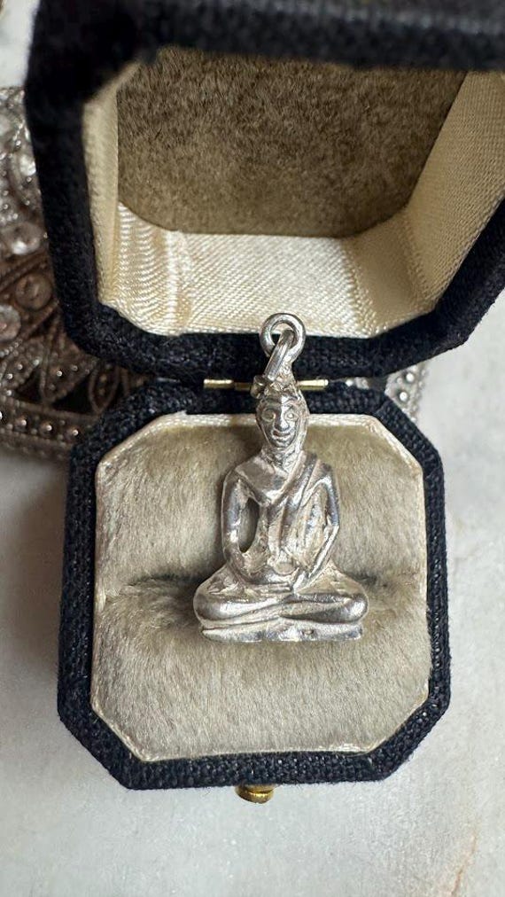 Vintage Silver Antique Yoga Charm