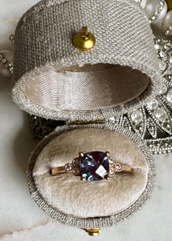 Amethyst & Diamond Rose Gold Ring