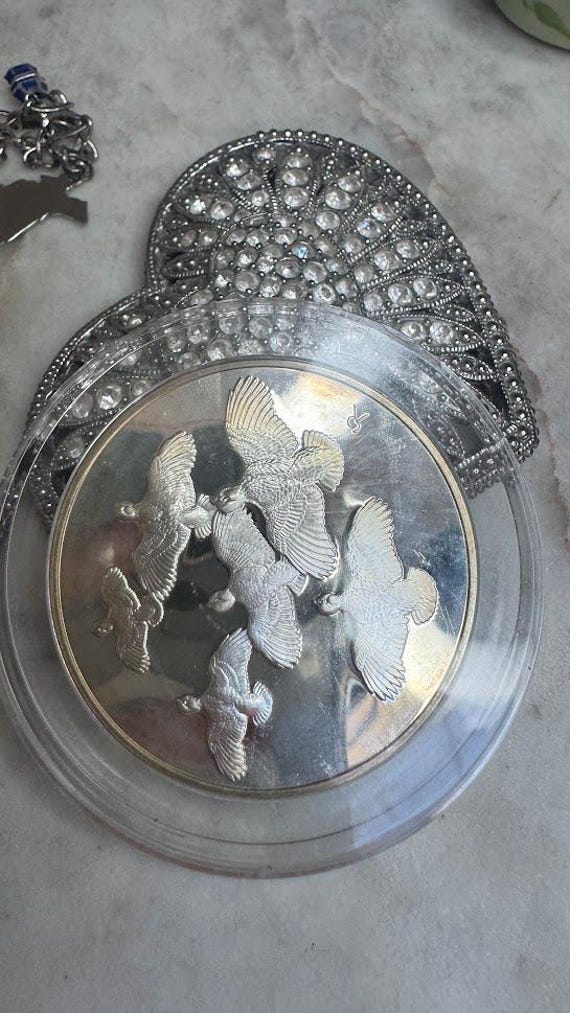 Vintage Pure Silver Franklin Mint Quail Piece
