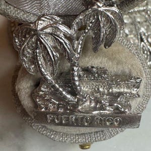 Silver Vintage Puerto Rico Charm Pendant