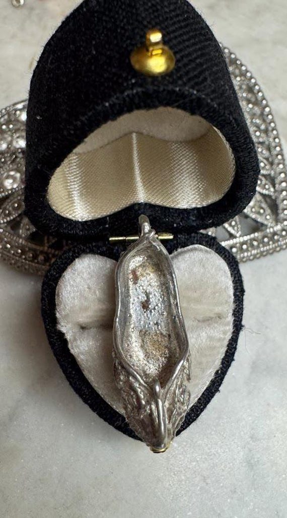 Vintage Silver Antique Moroccan Shoe Charm Pendant