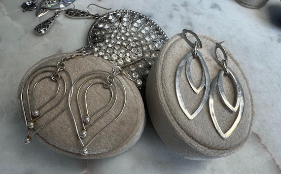 Vintage Silver Dangle Earrings Pair