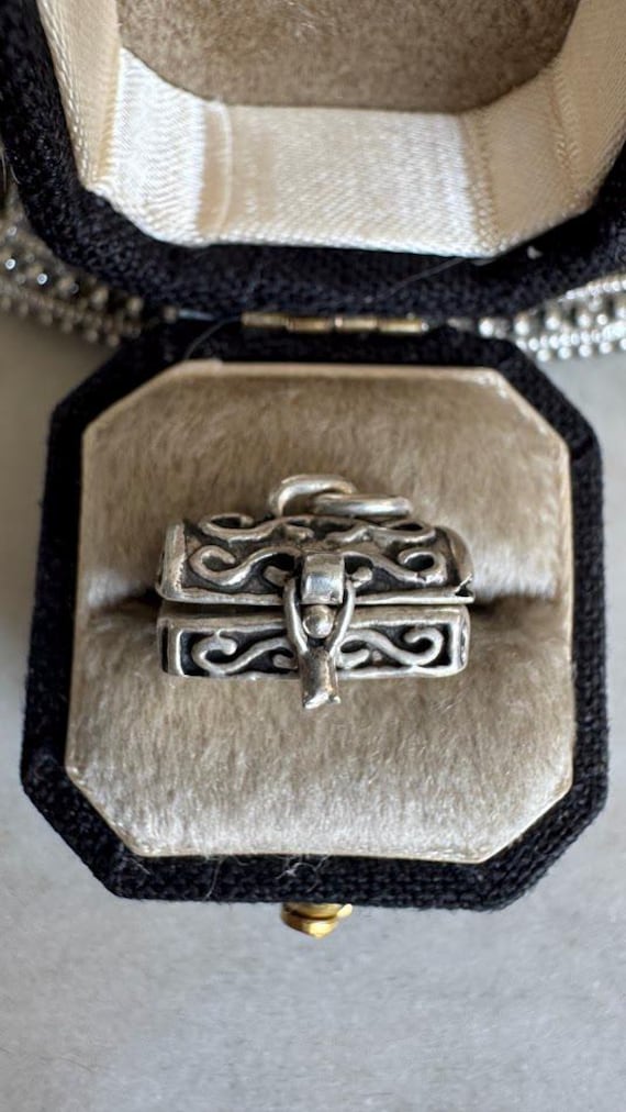 Vintage Silver Moveable Treasure Chest Charm