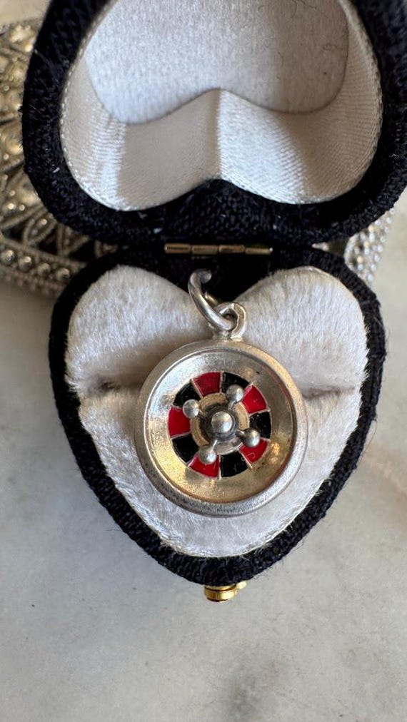 Vintage Silver Roulette Charm