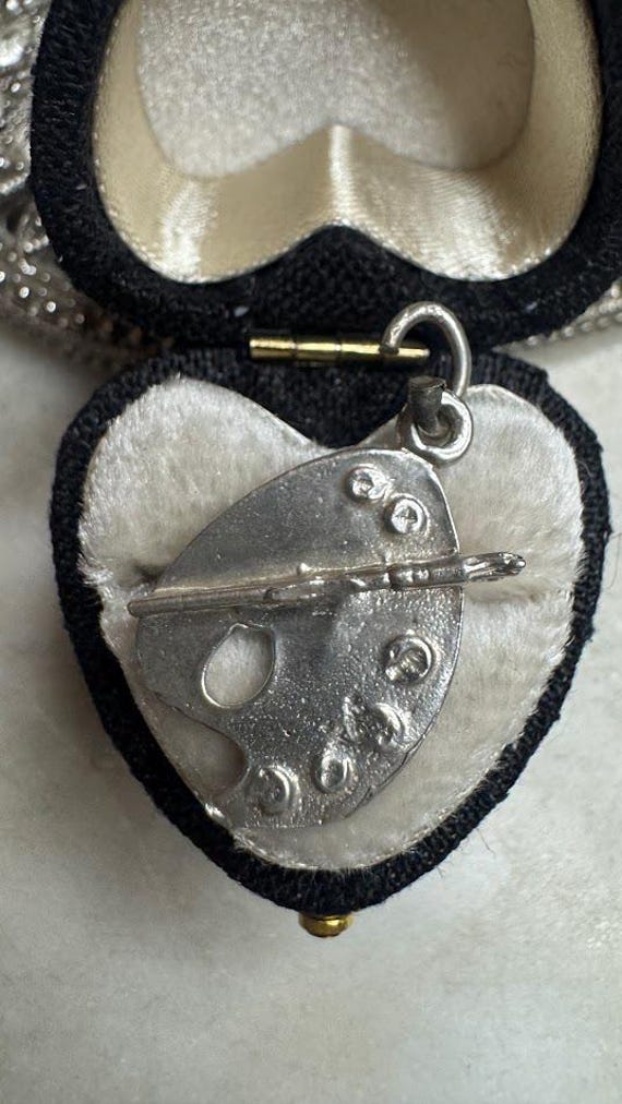 Vintage Silver Handmade Artist's Palette Charm