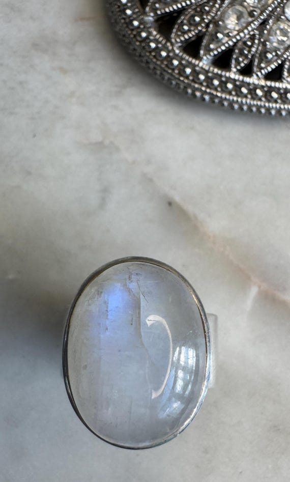 Vintage Silver Moonstone Designer Ring