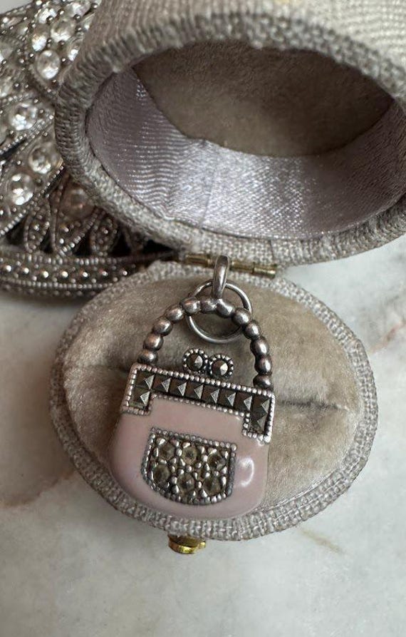 Vintage Marcasite Purse Charm