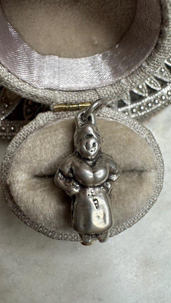 Vintage Antique Silver Dutch Girl Charm