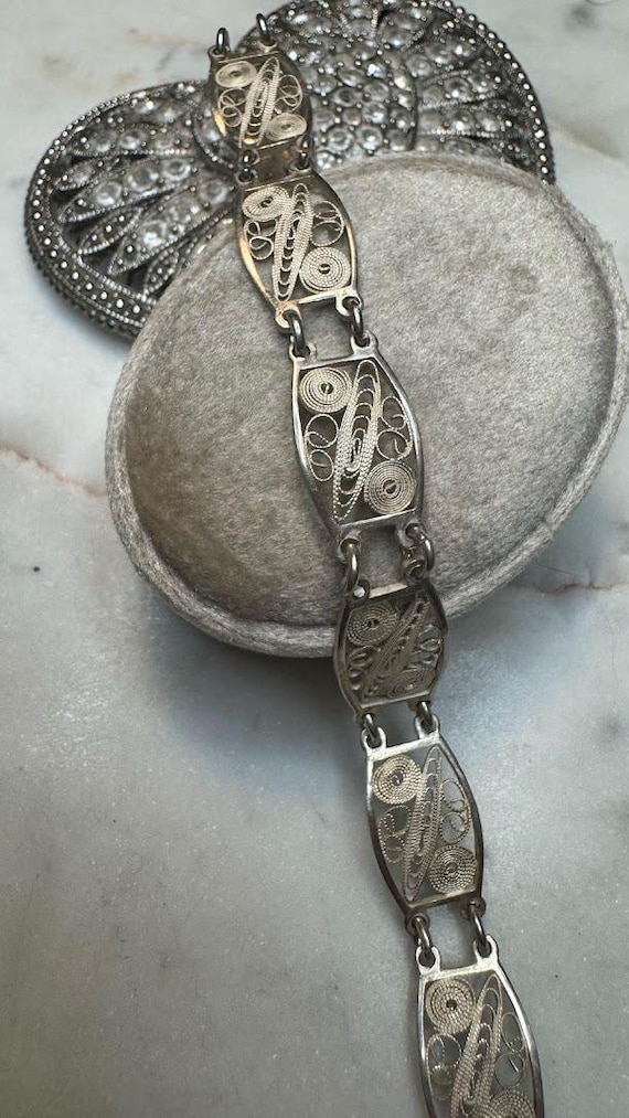 Vintage Silver Filigree Bracelet