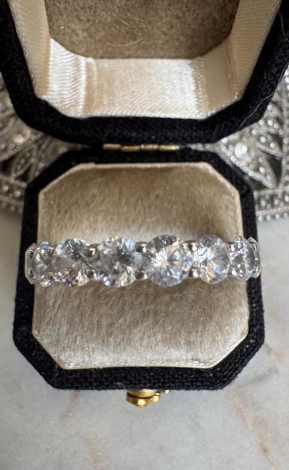 Silver CZ Eternity Band Ring