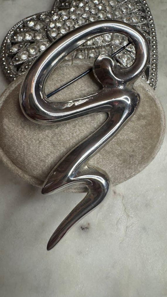 Vintage Silver Free Form Brooch