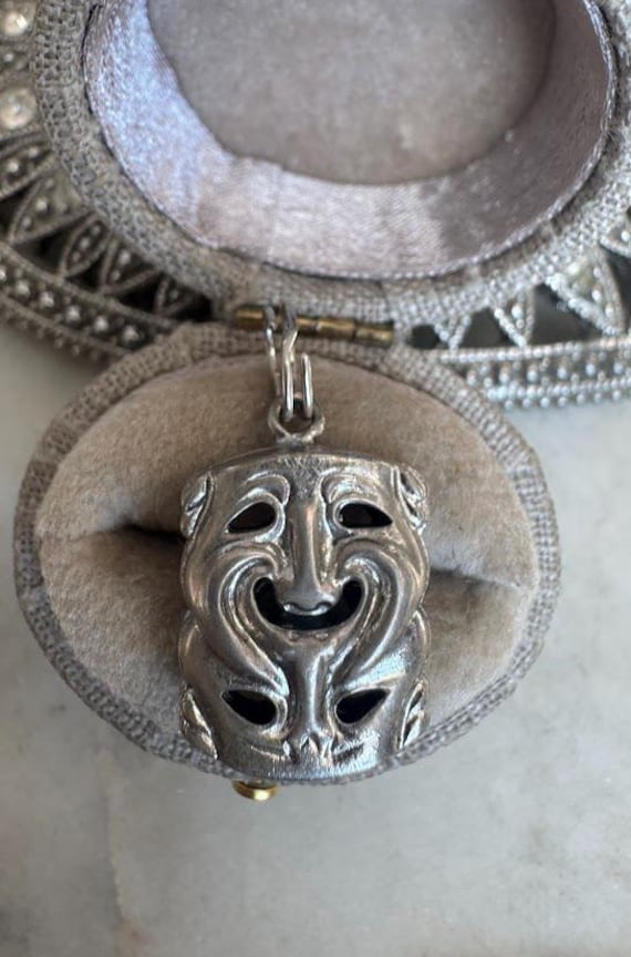 Vintage Silver Mask Charm