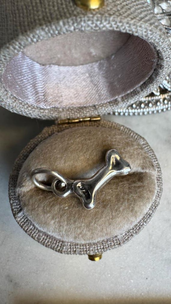 Vintage Silver Dog Bone Charm