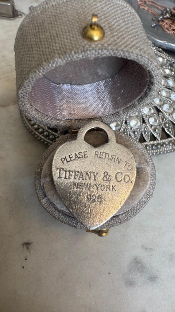 Vintage Silver Tiffany Heart "Please Return To" Pendant Charm