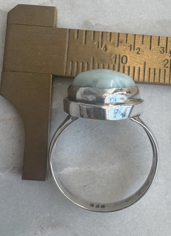Silver Trillion Shaped Larimar Ring - image 4