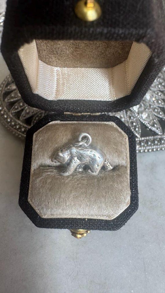 Vintage Silver Grizzly Bear Charm