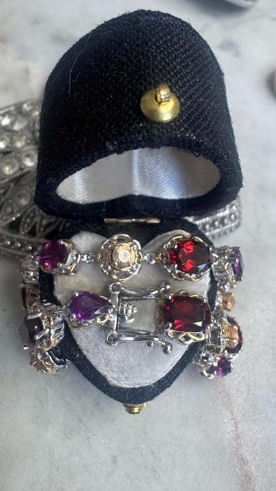 Vintage Silver Michael Valitutti "Gems En Voge" Multi Gemstone Bracelet