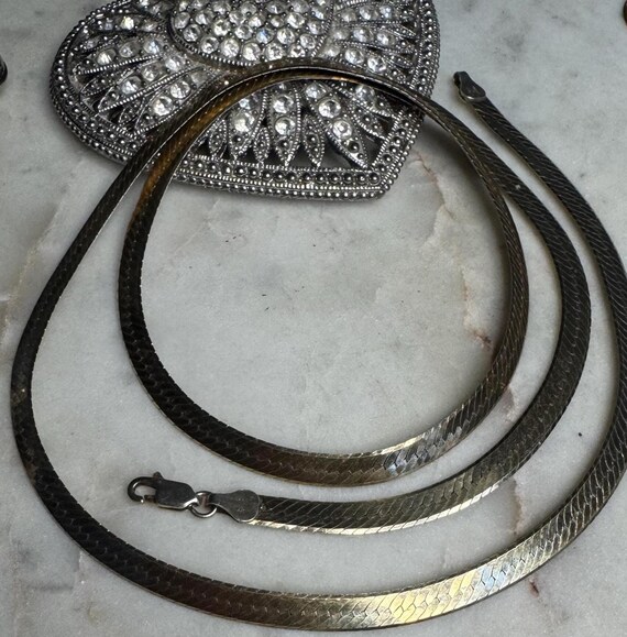 Silver Herringbone Chain with Reversible Pattern & Gold Overlay