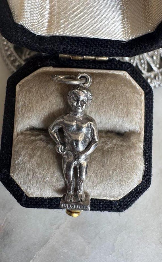 Vintage Sterling Silver 3D Brussell's Manneken Pis (Naked Man) Charm
