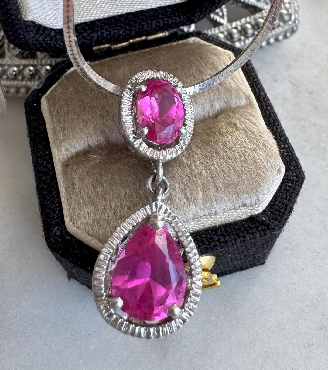Pink Sapphire Egg Pendant Necklace
