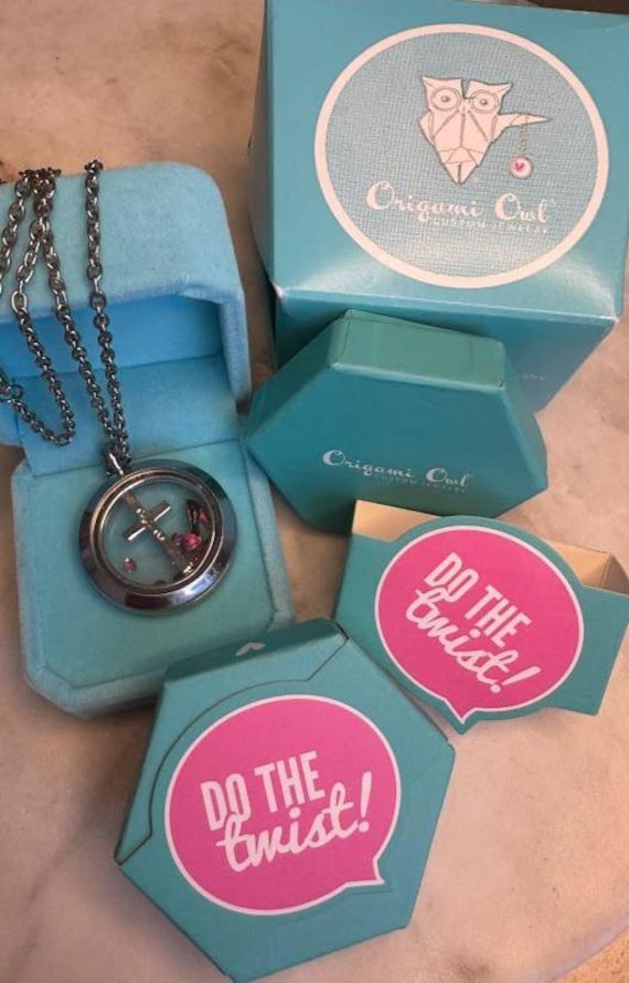 Silver Tone Origami Shoe & Cross Charm Pendant