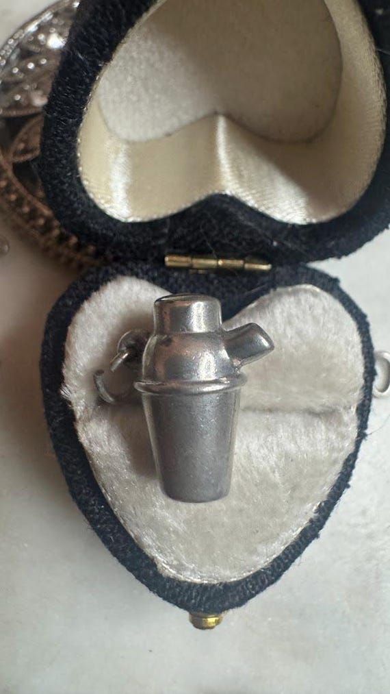 Vintage Antique Silver Bar Cocktail Shaker Charm