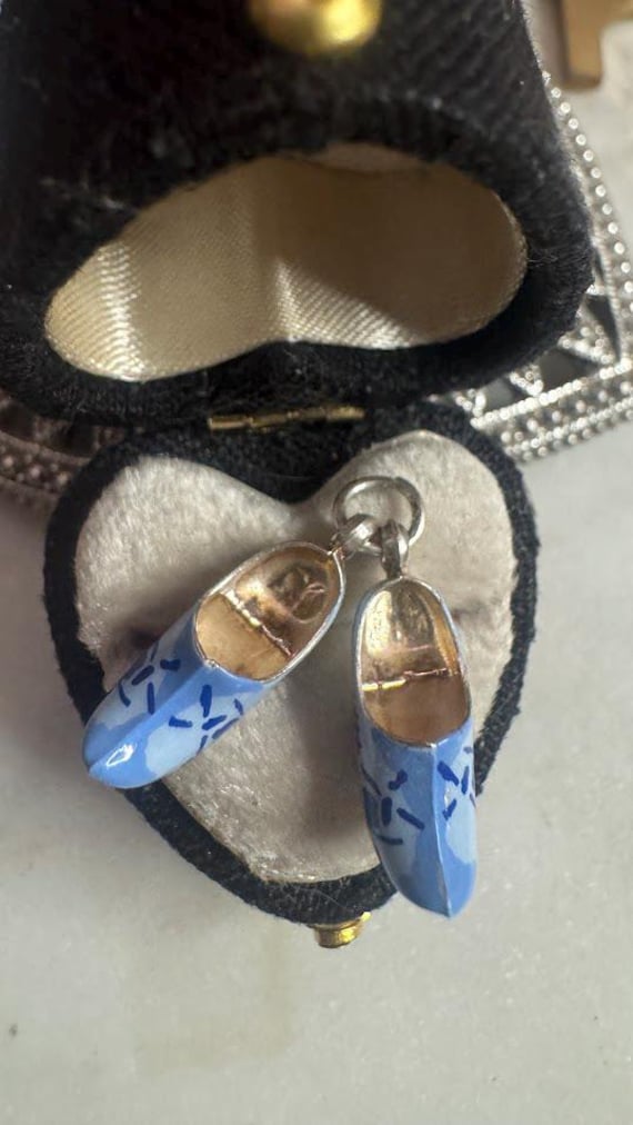 Vintage Antique Silver Dutch Enameled Charms
