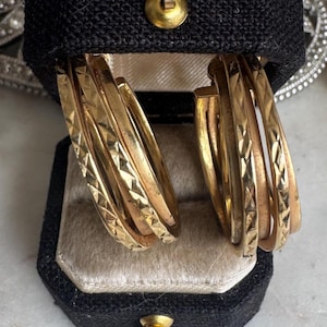 Gold Diamond Cut Hoop Earrings