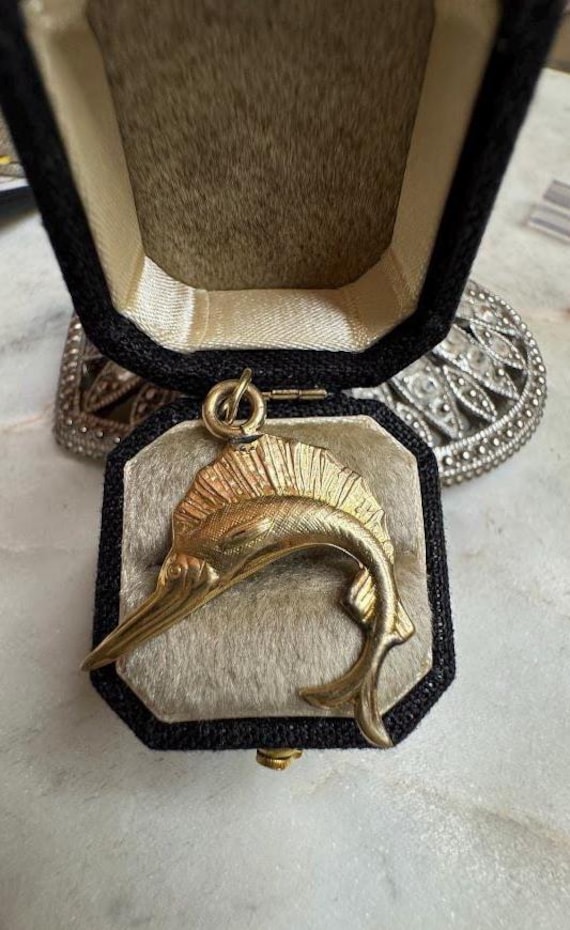 Vintage Sword Fish Charm Pendant
