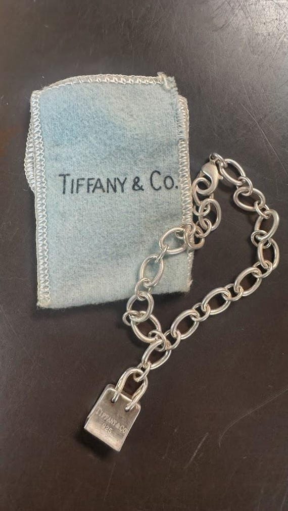 Vintage Silver Tiffany Shopping Bag Charm Bracelet