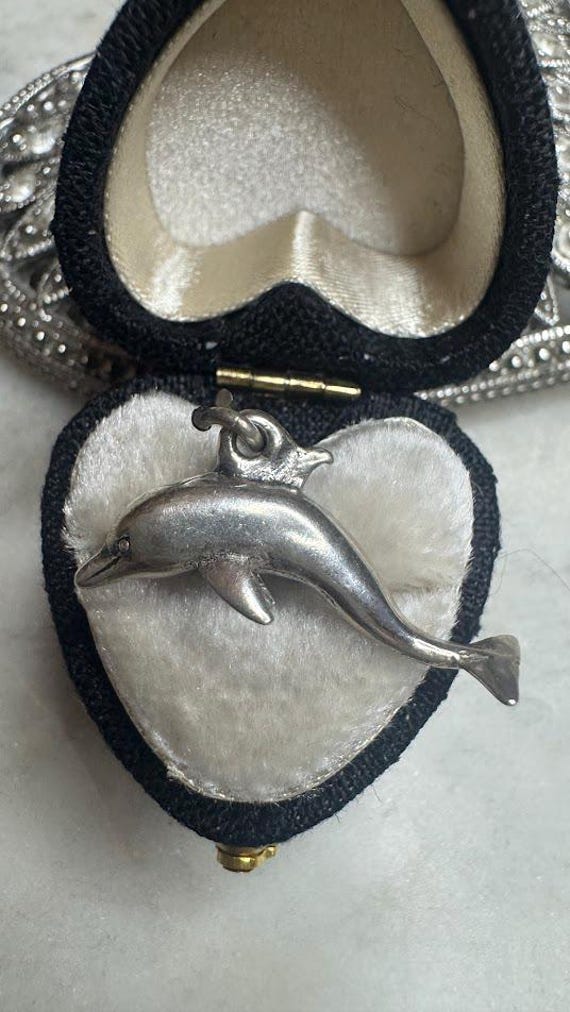 Vintage Silver Dolphin Charm Pendant