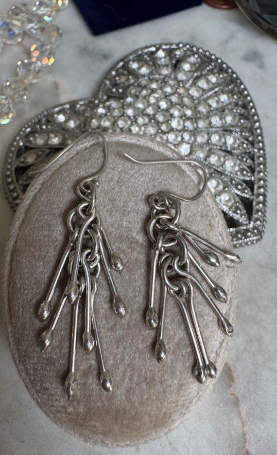 Vintage Silver Modern Dangle Earrings