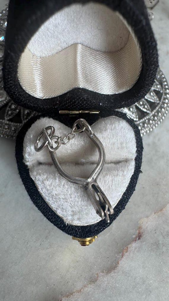 Vintage Rare Silver Stirrups Charm