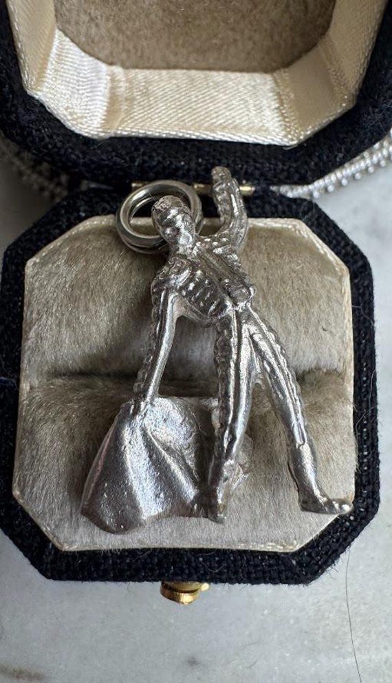 Vintage Silver Bull Fighter Charm