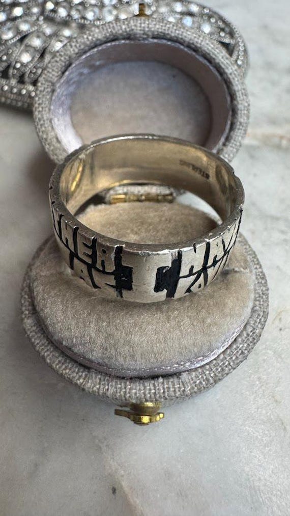Vintage Silver "Love One Another as I Have Loved You" Band Ring