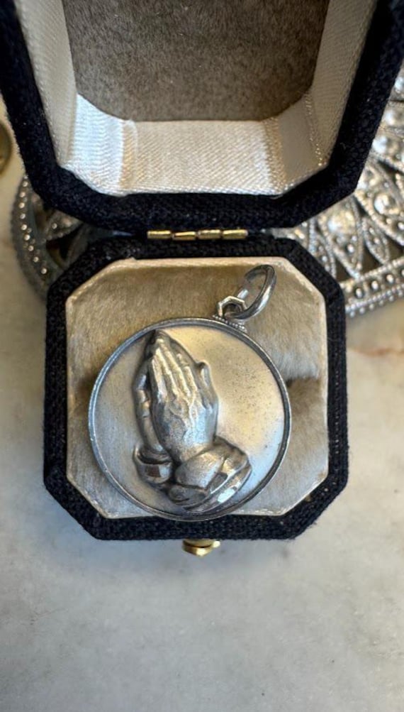 Vintage Silver Serenity Prayer Charm Pendant