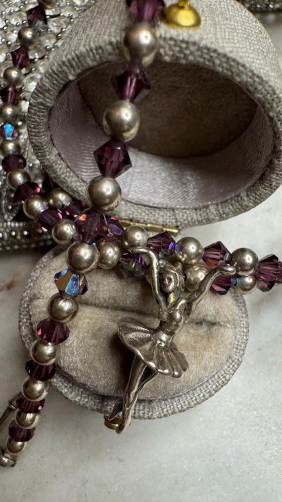 Silver Crystal Ballerina Pendant