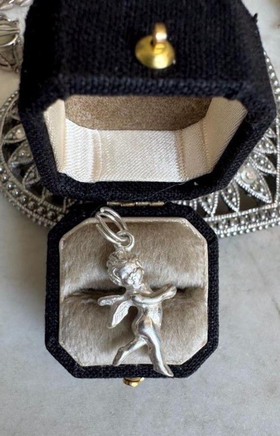 Vintage Silver Cupid Charm Pendant