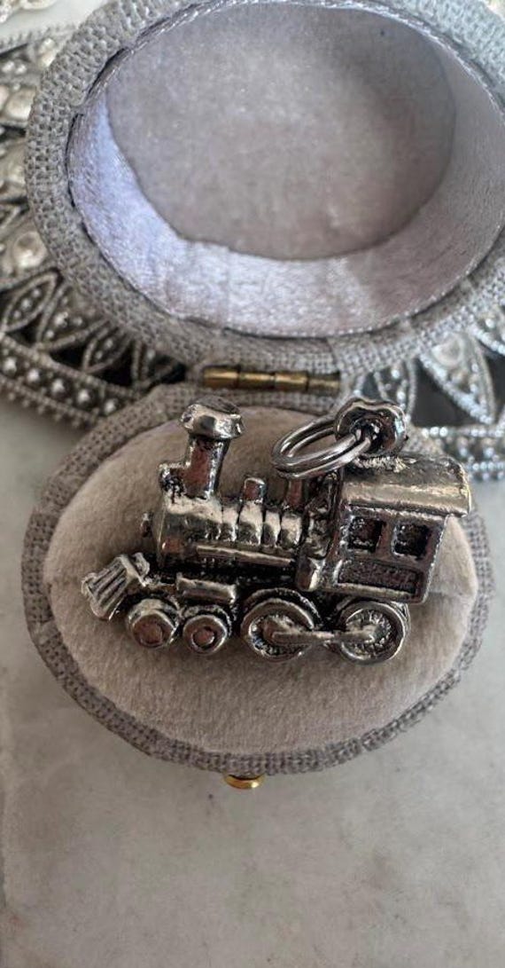 Vintage Silver Old Steam Train Charm