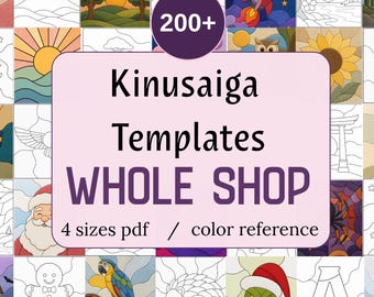 Kinusaiga Pattern Bundle Whole Shop  Beginner No Sew Craft  Flowers, Animals & Landscapes  Printable PDF Templates