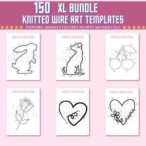 150 pieces | knitted wire art | Tricotin Templates | DIY Wire Crafts | Printable patterns | xl bundle