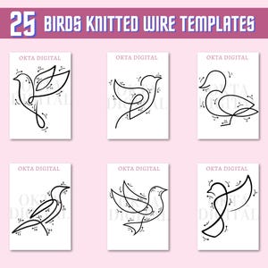 Knitted Wire Bird Art: 25 DIY Craft Patterns (Digital Download)