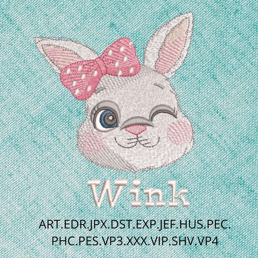 Winking Rabbit Embroidery Design – Instant Download (PDF Guide) - Etsy UK