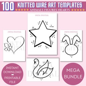 100 pezzi / arte del filo lavorato a maglia / artigianato fai da te con il filo / modelli Tricotin / modelli stampabili / mega bundle