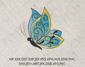 Butterfly Machine Embroidery Design: Two Sizes, PDF Guide (Digital Download)