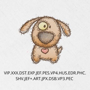 Dog embroidery – cartoon dog, embroidery design, Machine Embroidery Design, embroidery beginners