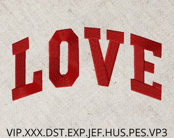 Love Embroidery Design: Modern Font Machine Embroidery Pattern (Digital Download)