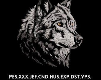 Wolf Embroidery Design – High-Resolution Machine Pattern (Digital Download)