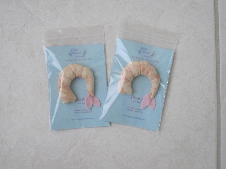 2 Pack Shrimp Cat Toy Filled with Organic Catnip image 2